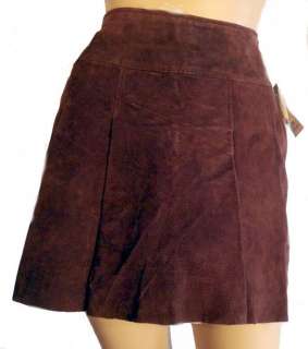 vtg NOS NWT Cocoa Brown SUEDE MINI SKIRT Wilsons sz 8  