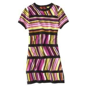   Multicolor Sweater Dress Stripe Print   Large (L) 