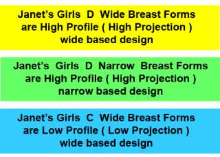 Janets Girls Silicone Breast Forms Mastectomy Crossdresser 24 sizes 