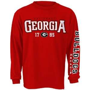   Georgia Bulldogs Red Jump Press Long Sleeve T shirt