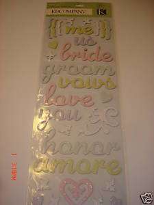 Wedding Collection Adhesive Chipboard K & Company bride  