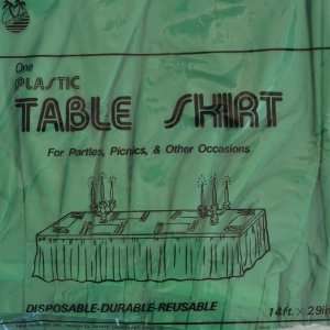   Premium Plastic 29 x 14 Table Skirt  Emerald Green