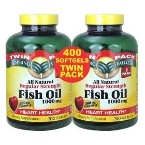  Spring Valley   Fish Oil Omega 3, 1000 mg, 400 Softgels 