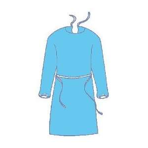 Sunsoft BLUE Isolation Gown with Elastic Wrists, Neck and Waist Ties 