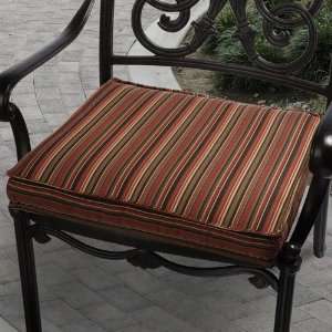 Sunbrella 20 Outdoor Chair Cushion in Red/Sage/Brown StripeCushion KG 