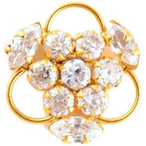  Handcrafted CZ Nath   18 K Gold 