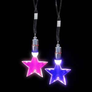  Red and Blue Crystal Star Necklaces (1 dz) Toys & Games