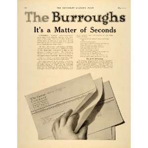  1919 Ad Burroughs 10 Column Calculator Pricing Caxton 