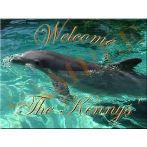  Dolphin Swimming Personalized Ceramic Room Sign Kitchen 
