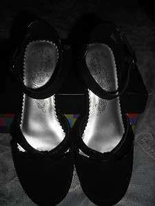 Stride Rite Girls Christine Black Crepe Dress Shoes 2.5 W YG21508 
