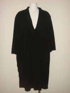   Woman Viscose Blend Black V Neck Stretchable Dress Size 2X  