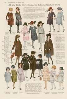 1919 Girls fashion for school, street & party art  