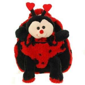  Kids Black Backpack With Ladybug Stuffie  Affordable Gift 