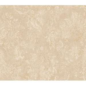  Gold and Cream Damask Wallpaper