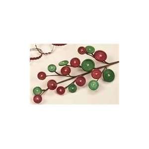  18 Sweet Memories Red and Green Wooden Button Christmas 