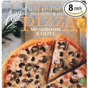 Amys Mushroom & Olive Pizza, Organic, 13 Ounce Boxes (Pack of 8 