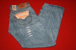 NWT NEW MENS LEVIS 501 0134 LIGHT STONEWASH BUTTON FLY JEANS  