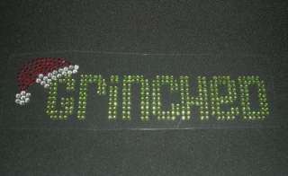 Christmas Grinched Rhinestone Iron On Transfer Bling  