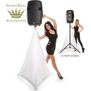  Scrim King SS SPK02 W Double Speaker Stand Scrim Musical 