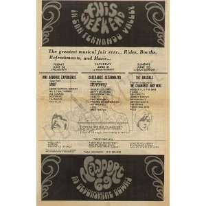   Byrds CCR Spirit Newport Concert Poster Ad 1969