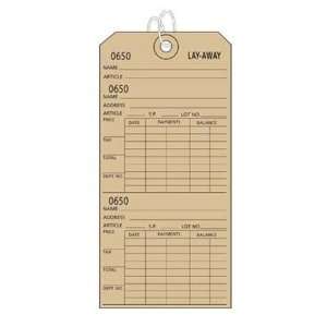  Layaway Tags   3W X 6H   Box Of 500