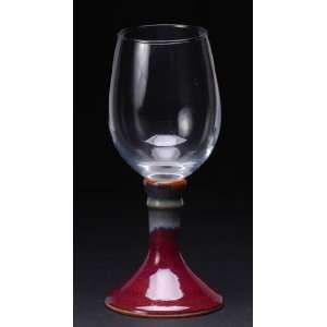  Goblet with Ceramic Stem in Red 12 ounce