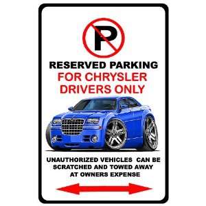   Chrysler 300 Luxury Muscle Car toon No Parking Sign 