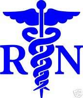 Caduceus Registered Nurse RN Decal Graphic Sticker  