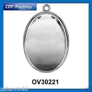 Bezel Cup 30x22mm Setting Oval Findings Sterling Silver  