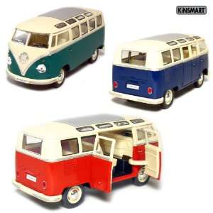   1962 Volkswagen Classic Bus 124 Scale (Blue/Green/Red) Toys & Games