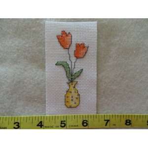  Cross Stitched Flowers Patch 