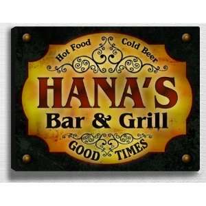  Hanas Bar & Grill 14 x 11 Collectible Stretched 