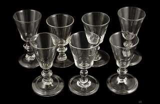 1700s Set of Hand Blown English/Dutch Stemmed Glassware  