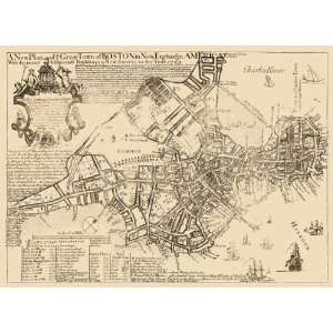    BOSTON MASSACHUSETTS (MA) PLAN OF CITY MAP 1769