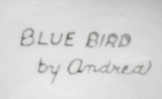 Andrea by Sadek Large Blue Birds in a Tree Porcelain Figure Figurine 