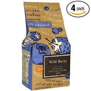 Sticky Fingers Baker Scone Mix, Wild Berry, 15 Ounce Bag (Pack of 4)