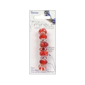   Darice Beads Mix & Mingle Glass Metal Lined Red Arts, Crafts & Sewing