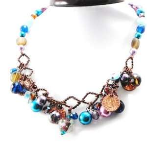    Necklace french touch Carmen purple / turquoise. Jewelry