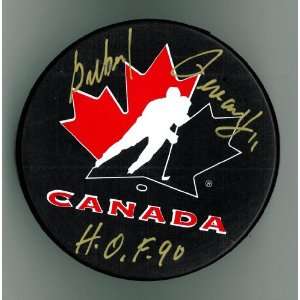  Gilbert Perreault Autographed Team Canada Hockey Puck w 