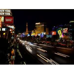  View of Casinos and the Strip at Night in Las Vegas 
