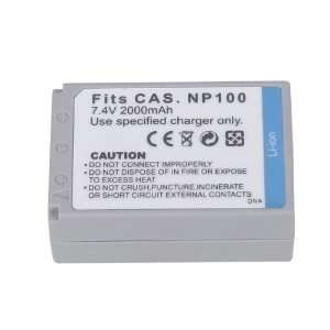 2000mAh Replacement CASIO NP 100 Rechargeable Li ion Battery for CASIO 