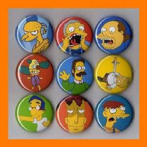  The Simpsons Characters Set of 9   1 Inch Magnets 