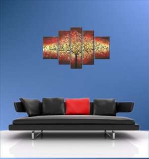   Oil Canvas Tree Abstract Painting Home Decoration Wall Large 5pcs Art