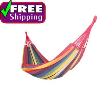 red single canvas outdoor leisure fabric stripes hammock bed only
