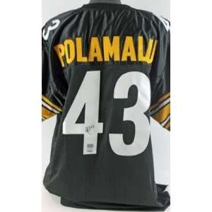 Troy Polamalu Signed Uniform   Mounted Mem   Autographed NFL Jerseys 