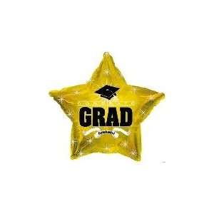   Congrats Grad Gold Star   Mylar Balloon Foil