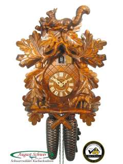 Black Forest Cuckoo Clock 8 Day The Squirrels 14.6 NEW  