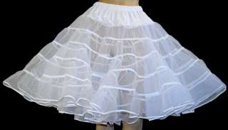 WHITE Square Dance Crinoline Slip Poodle Skirt Sz Plus XL Waist 40 55 