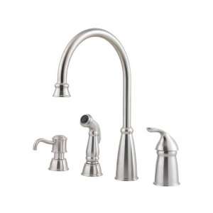   Hole Single Handle Kitchen Faucet with Side Spray and Soap Dispense
