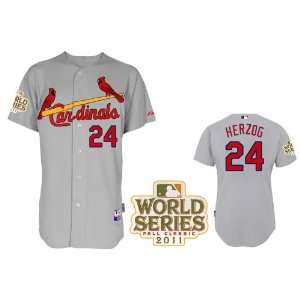 2012 New MLB St. Louis Cardinals #24 Herzog White/grey Jerseys Size 48 
